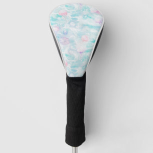 Coastal Jellyfish Watercolor Pattern Golf Head Cover