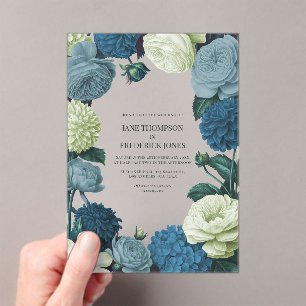Coastal Juniper, Tidal Foam & Deep Reef Blue Acrylic Invitations