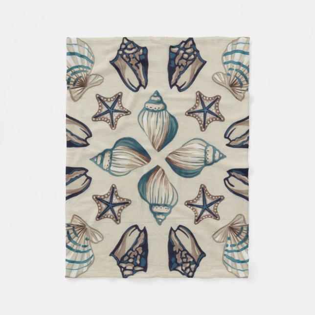 Coastal Kaleidoscope I Fleece Blanket (Front)