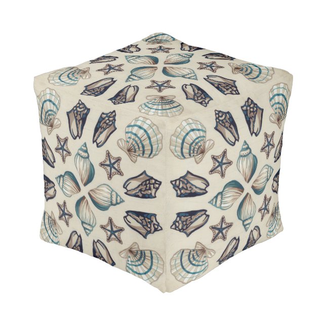 Coastal Kaleidoscope I Pouf (Angled Front)
