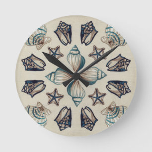 Coastal Kaleidoscope I Round Clock
