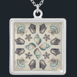 Coastal Kaleidoscope I Silver Plated Necklace<br><div class="desc">Marine Life</div>