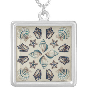 Coastal Kaleidoscope I Silver Plated Necklace