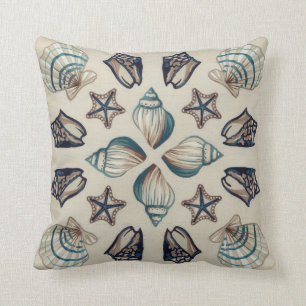 Coastal Kaleidoscope I Throw Pillow