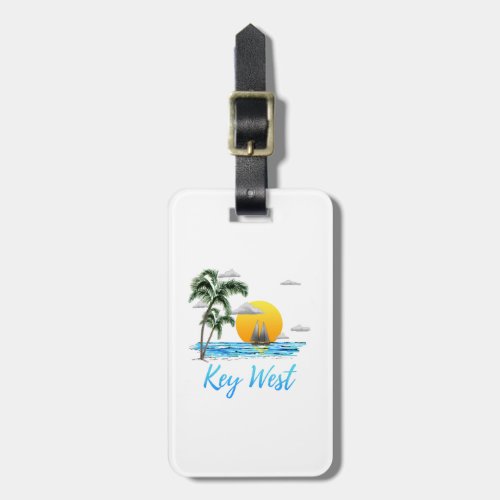 Coastal Key West Sailing Sunset Luggage Tag