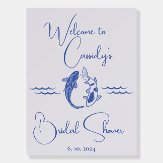 Coastal Koi Bridal Shower Welcome Sign