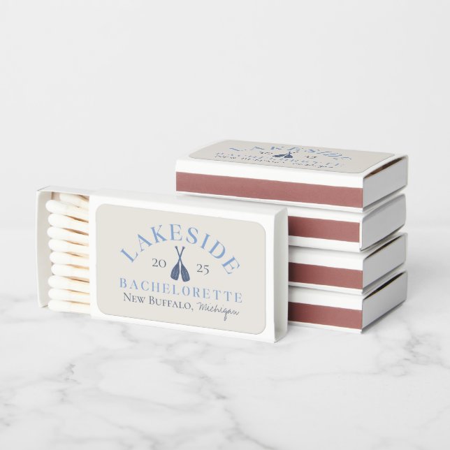 Coastal Lake Bachelorette Matchboxes (Stacked)