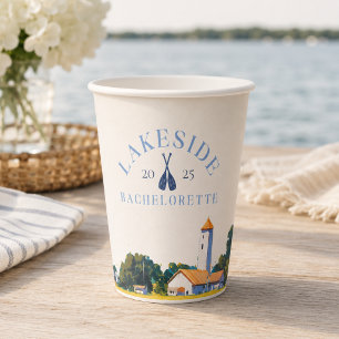 Coastal Lake Bachelorette Paper Cups