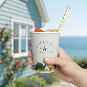 Coastal Lake Bachelorette Paper Cups