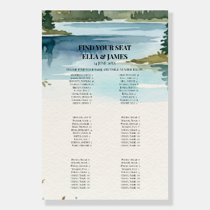 Coastal Lake Wedding Seating Chart Sign