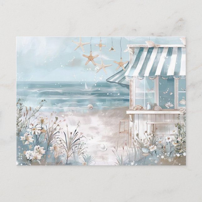 coastal landscape illustration postcard (Front)