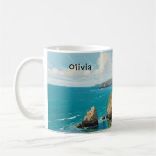 Coastal Landscape Ocean Beach Personalized Coffee Mug