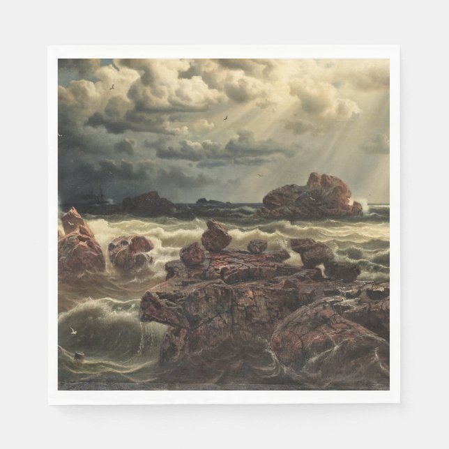 Coastal Landscape with Ships on the Horizon Napkins (Front)