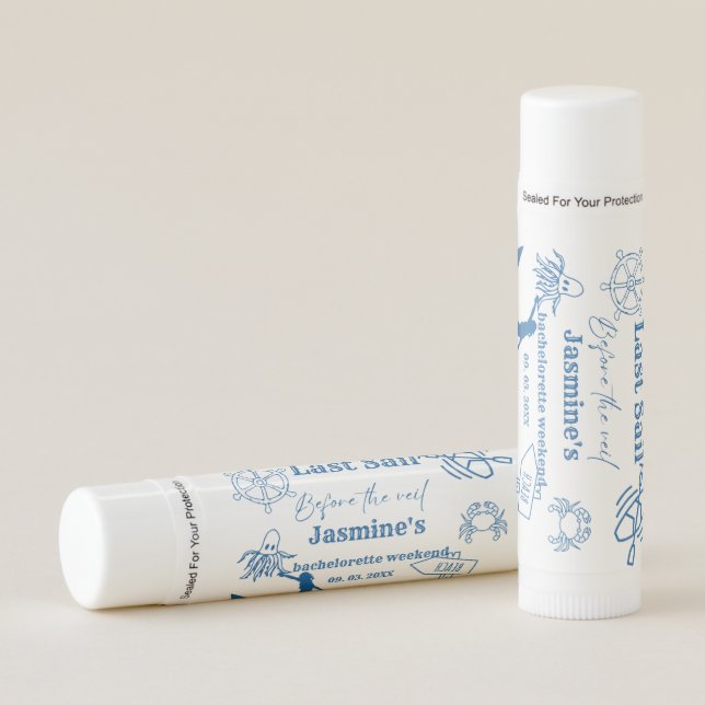 Coastal Last Sail Before the Veil Bachelorette  Lip Balm (Front)