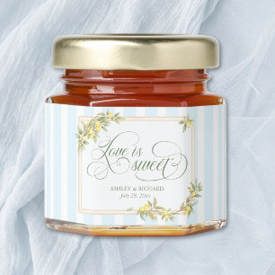 Coastal Lemon Love is Sweet Wedding Honey Jar Favors