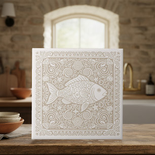 Coastal Life Series Fish Sand D1208 Ceramic Tile