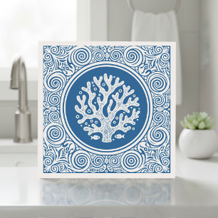 Coastal Life Series Lace Coral Blue D1208 Ceramic Tile