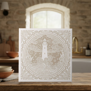 Coastal Life Series Lighthouse Sand D1208 Ceramic Tile