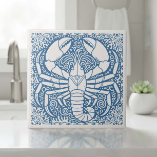 Coastal Life Series Lobster Blue D1208 Ceramic Tile