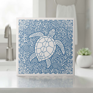 Coastal Life Series Turtle Blue D1208 Ceramic Tile