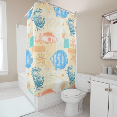 Coastal Lifestyle Collage Florida Beach House Shower Curtain