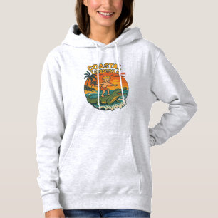 Coastal Lifestyle Gator Surfing - Retro Surf Beach Hoodie
