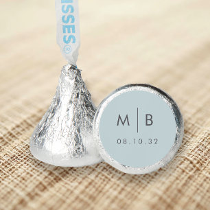 Coastal Light Blue Wedding Monogram Hershey®'s Kisses®