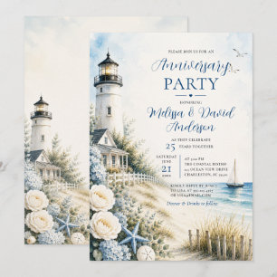 Coastal Lighthouse Anniversary Party Invitation