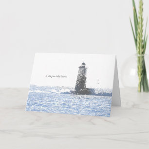 Coastal Lighthouse & Atlantic Ocean Nautical Theme Card