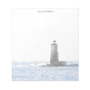 Coastal Lighthouse & Atlantic Ocean Nautical Theme Notepad
