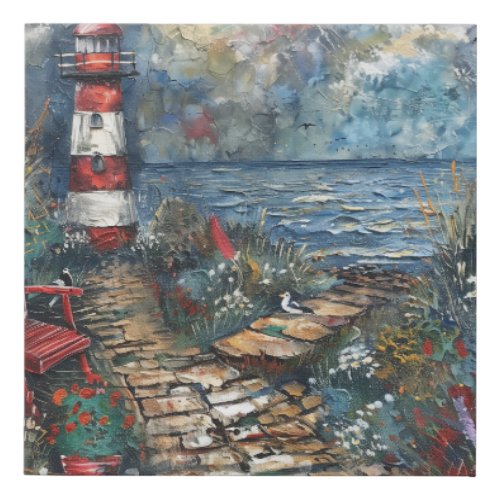 Coastal Lighthouse Faux Canvas Print
