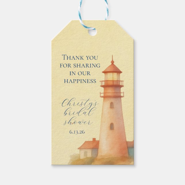 Coastal Lighthouse Favor Tag (Front)