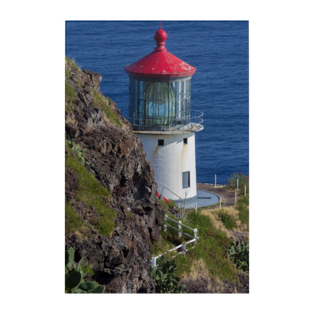 Coastal lighthouse, Hawaii Acrylic Print (Front)