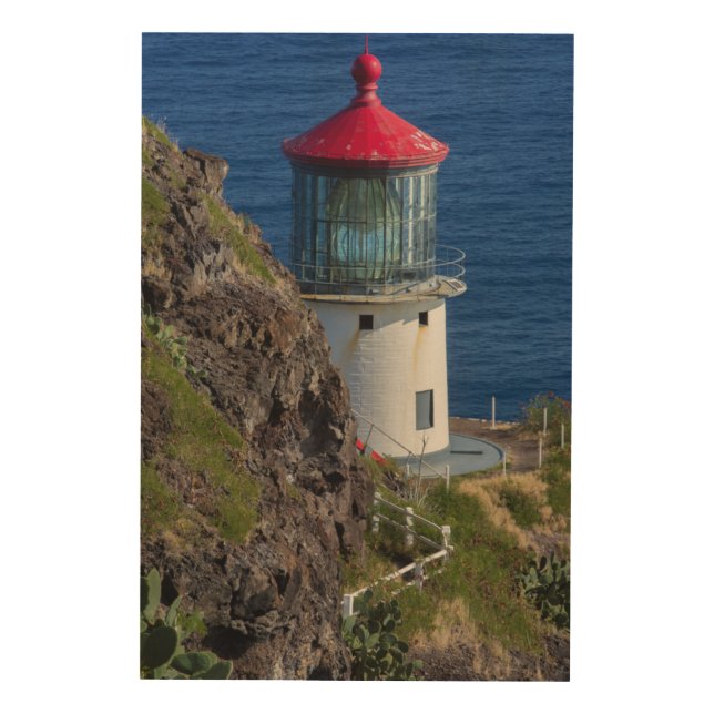 Coastal lighthouse, Hawaii Wood Wall Decor (Front)