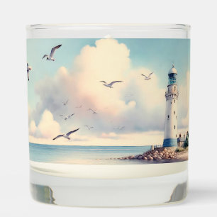 Coastal Lighthouse Seagulls Pastel Sky Serenity Scented Candle