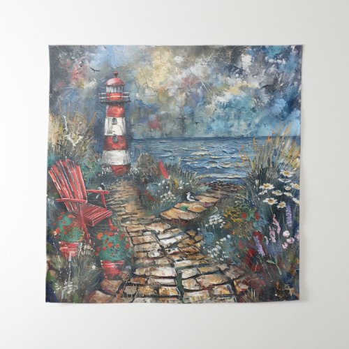 Coastal Lighthouse Tapestry