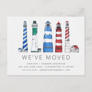 Coastal Lighthouses Moving Announcement Postcard