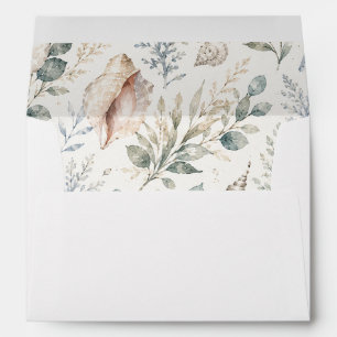 Coastal Lined Wedding Envelope