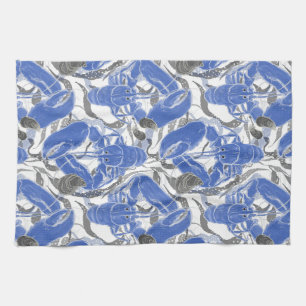 Coastal Living Blue Lobsters Kitchen Towel