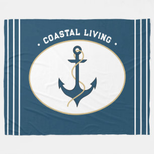 Coastal living Nautical Anchor Fleece Blanket