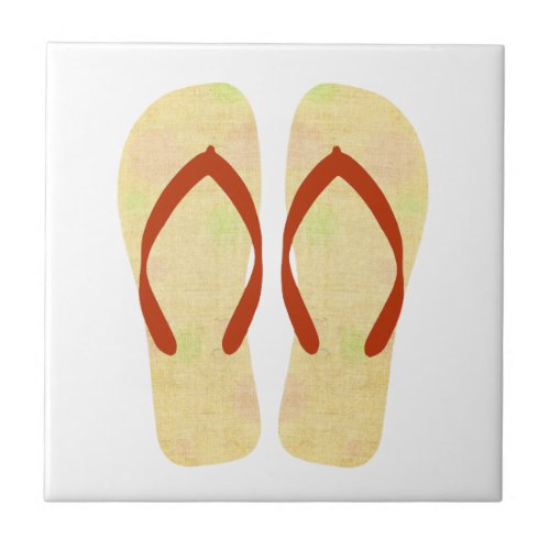 Coastal Living Yellow Flip Flops Tile