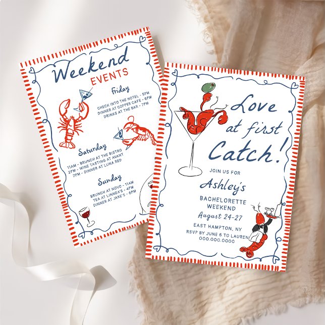 Coastal Lobster Bachelorette Invitation (Creator Uploaded)