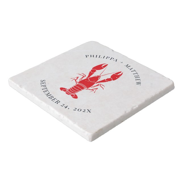 Coastal Lobster Boil Beach Wedding Trivet (Corner)