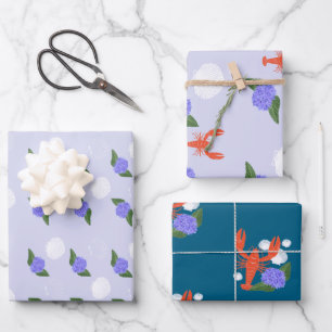 Coastal Lobster Pinch Me First Birthday Wrapping Paper Sheets