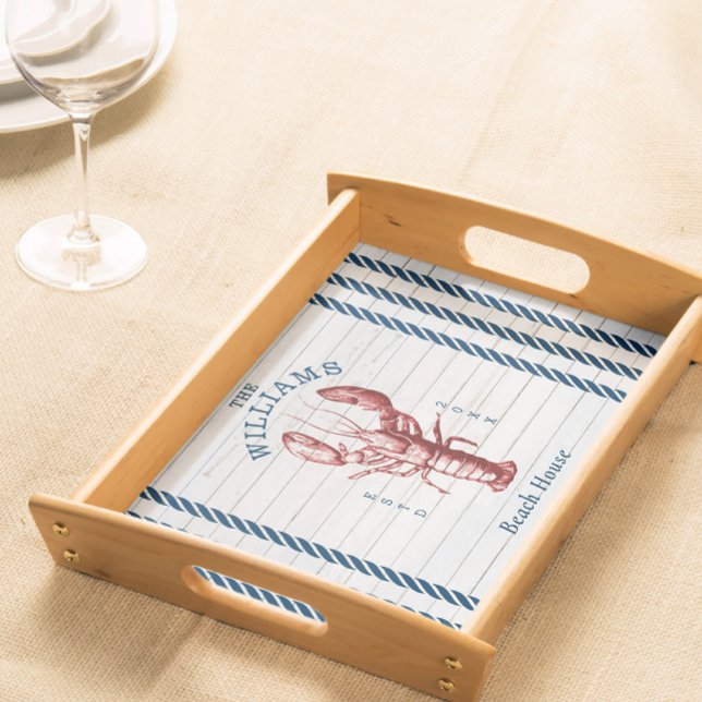 Coastal Lobster Seaside Beach House Serving Tray (Creator Uploaded)