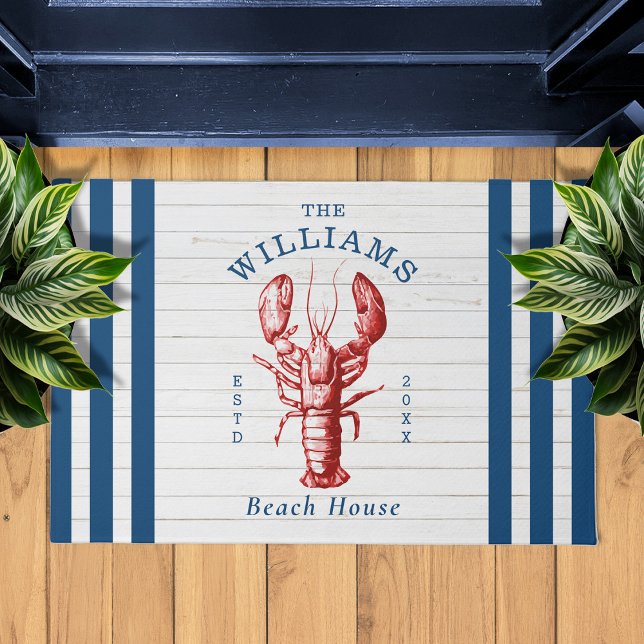 Coastal Lobster Seaside Door Mat (Creator Uploaded)