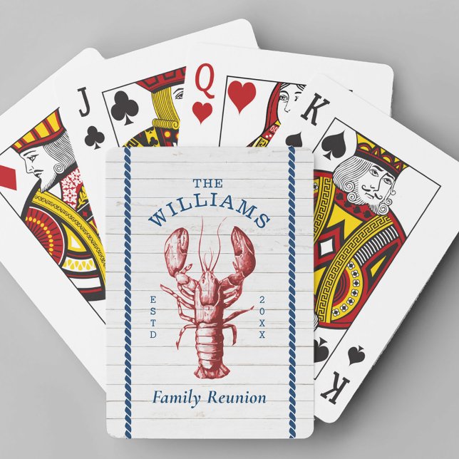 Coastal Lobster Seaside Family Reunion Poker Cards (Creator Uploaded)