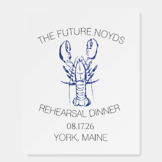 Coastal Lobster Wedding Rehearsal Dinner Sticker Foam Board