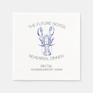 Coastal Lobster Wedding Rehearsal Dinner Sticker Napkins