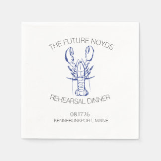 Coastal Lobster Wedding Rehearsal Dinner Sticker Napkins